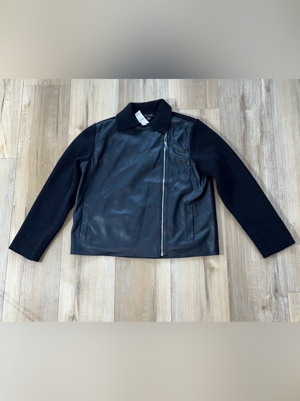 NWT Ann Taylor Women’s Faux Leather Moto Sweater Jacket Size XXL